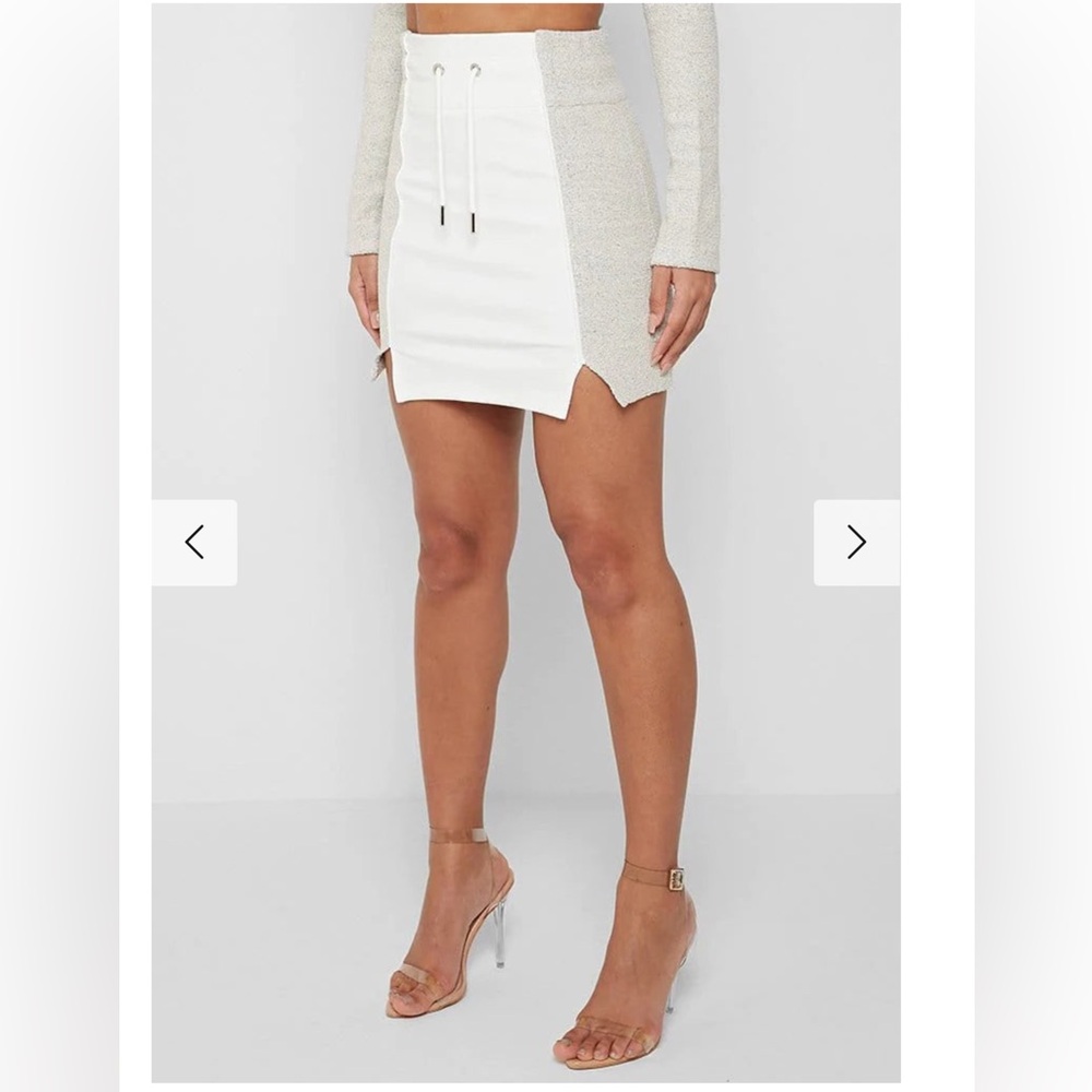 Maniere De Voir Towelling panel mini skirt with drawstring Size 10 New with tag